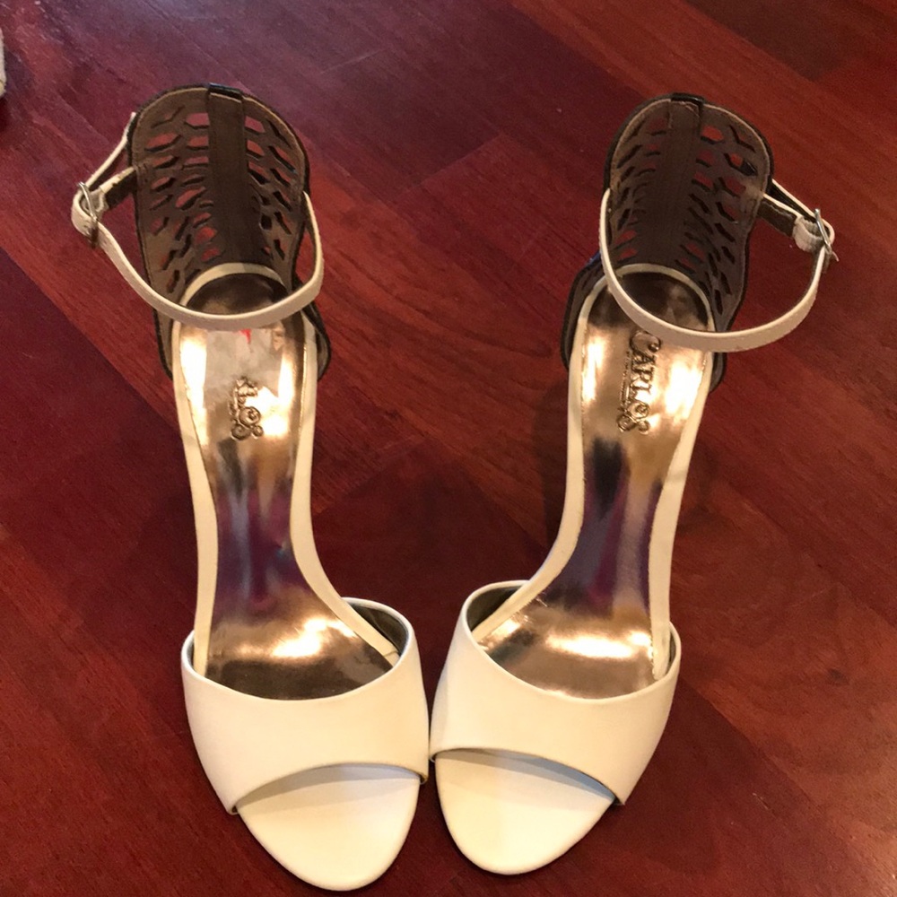 Black and white dressy heels